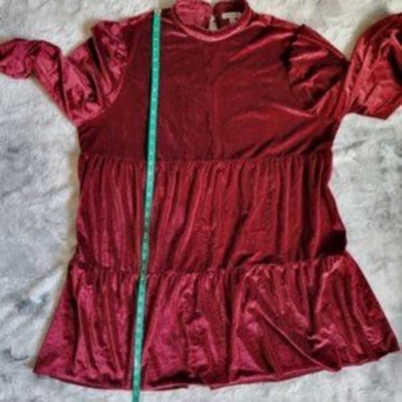 🔥SALE EUC Ophelia Roe Women's Plus Size 2X Burgundy Long Sleeve Velvet Collar … - Picture 5 of 5